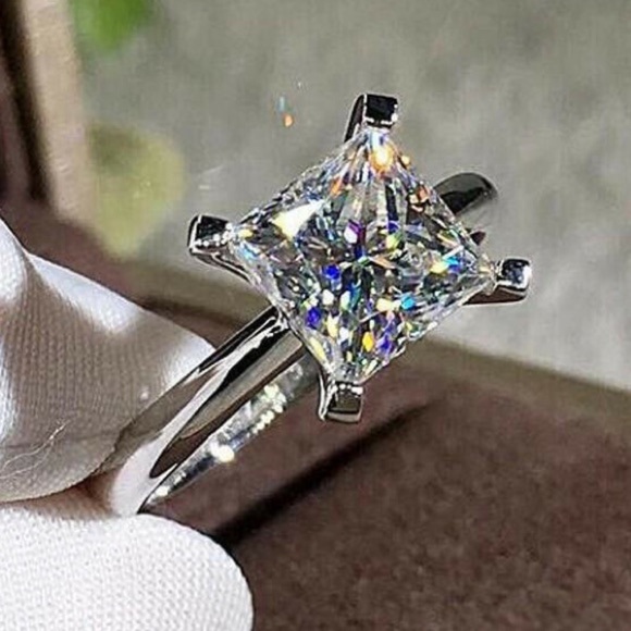 *NEW 18K DIAMOND WHITE GOLD STERLING SILVER - Picture 1 of 6